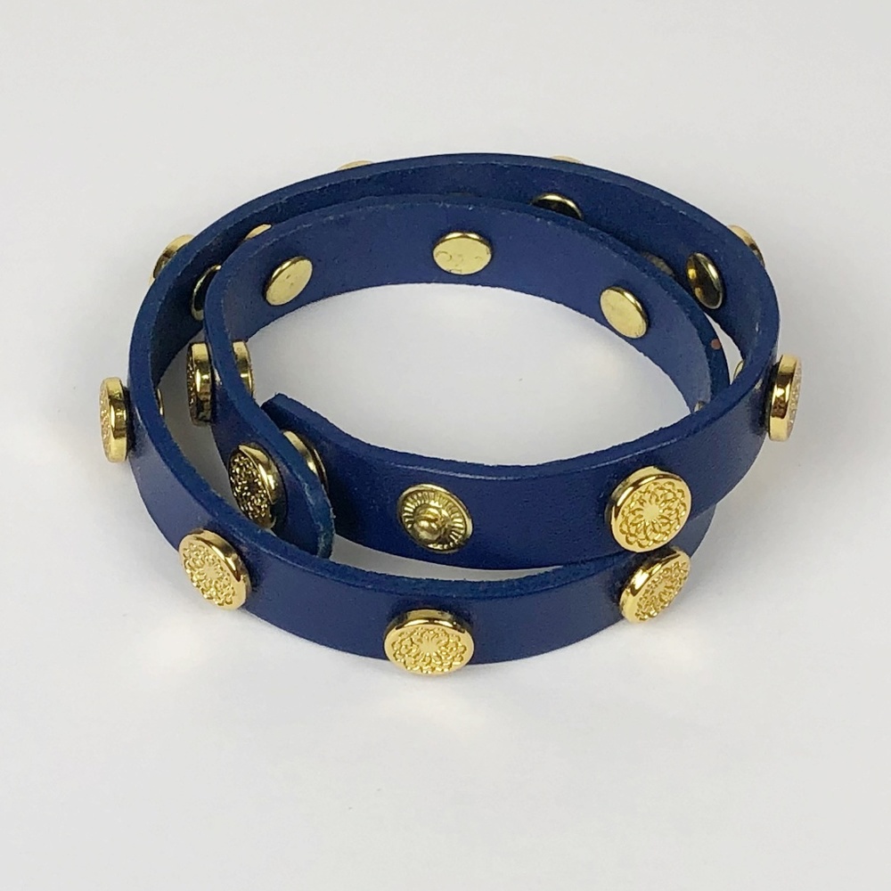 BLUE AND GOLD  WOMEN'S DOUBLE BRACELET . EUC !